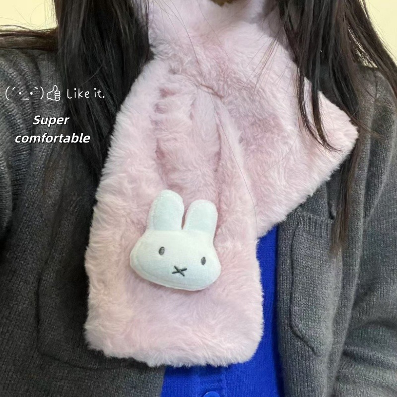 Winter Clothing Accessories - White Miffy Scarf | Versatile Fall/Winter