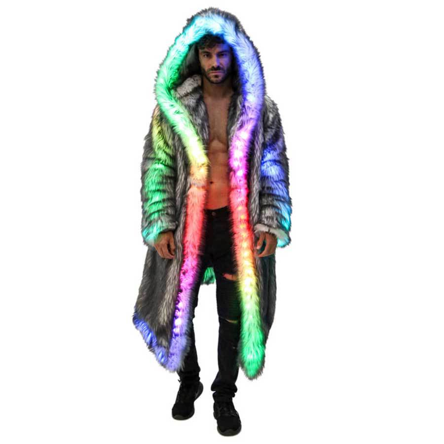 Winter Clothing Uae - Faux Fur Coat Men Hooded Outerwear