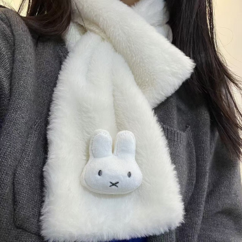 White Miffy Scarf | Versatile  - Winter Clothing Accessories recension och pris