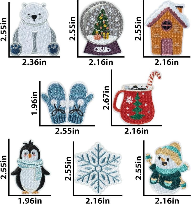 8 Pcs Winter Themed Iron on Pa - Winter Clothing Pictures recension och pris