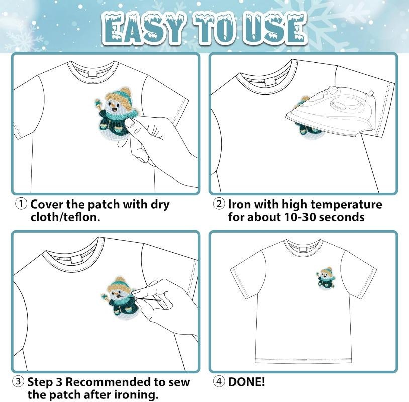 8 Pcs Winter Themed Iron on Pa - Winter Clothing Pictures recension och pris