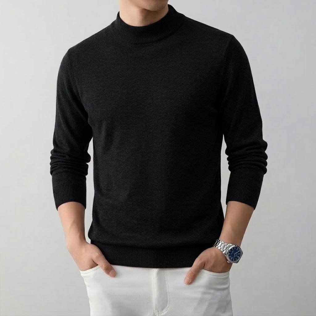 Men's Solid High Stretch Mock  - Winter Clothing Uae recension och pris