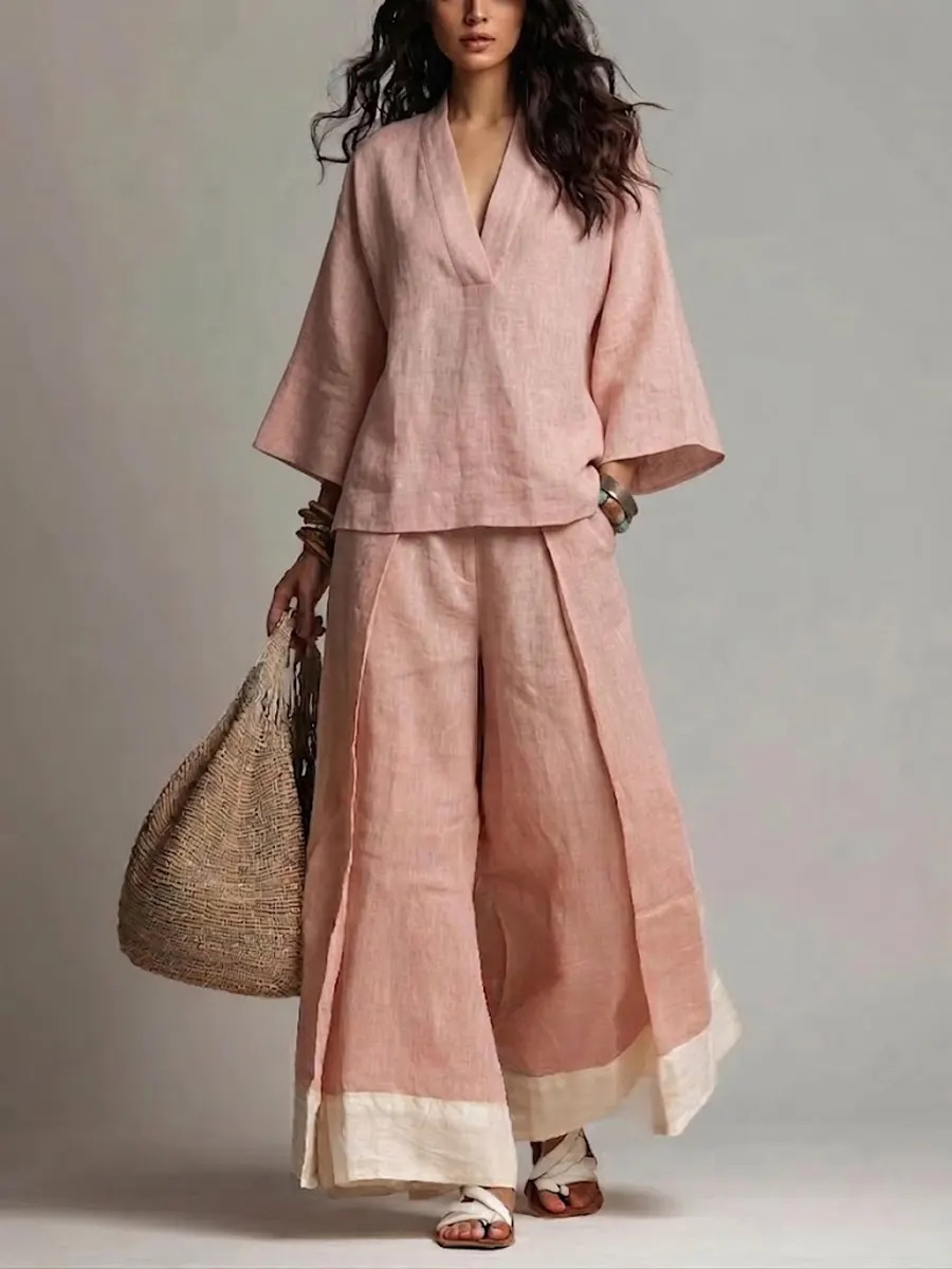 Summer Women V-neck Cotton Lin - Winter Clothing Sale recension och pris