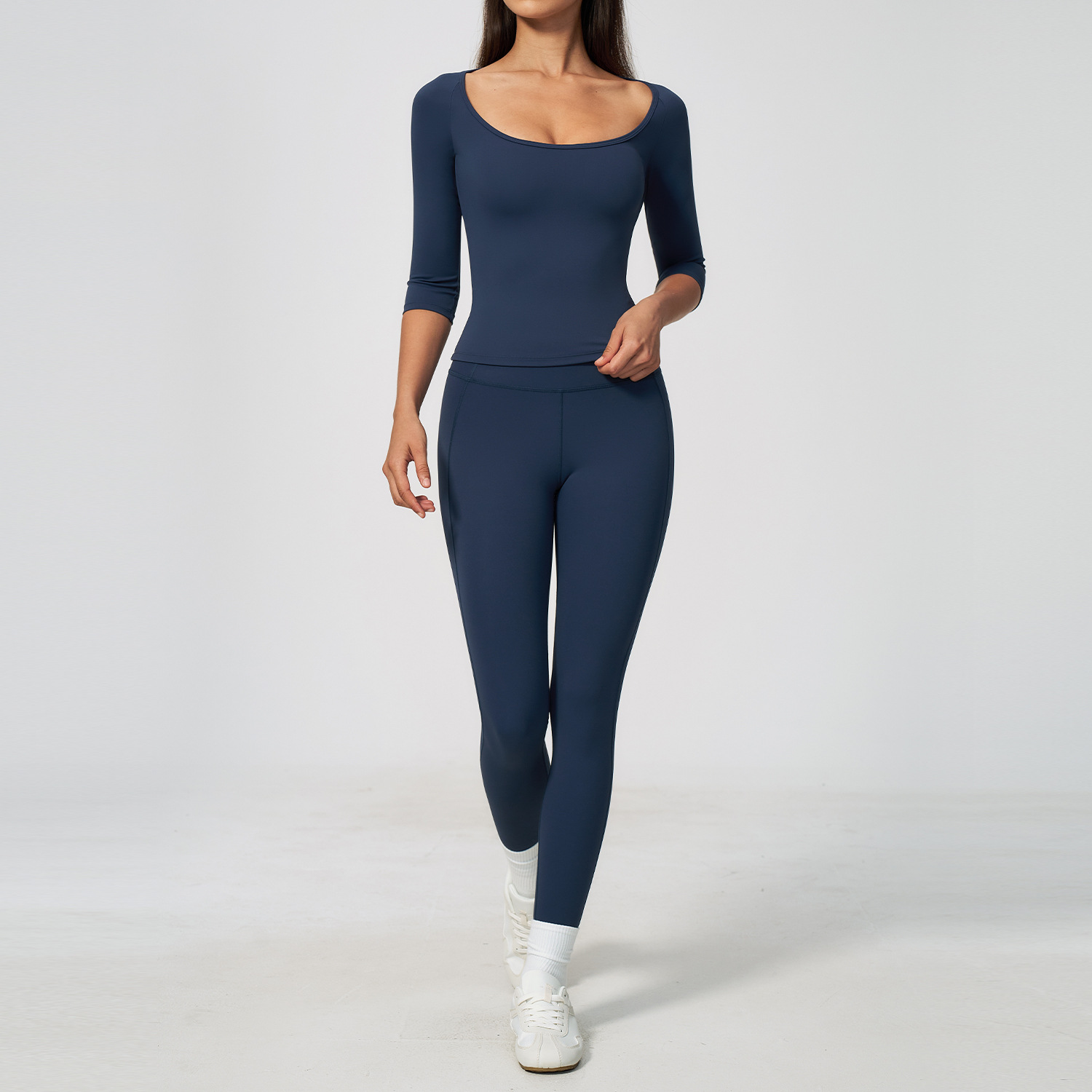 Women 2PCS Yoga Set 3/4 Sleeve - Winter Yoga Clothing recension och pris