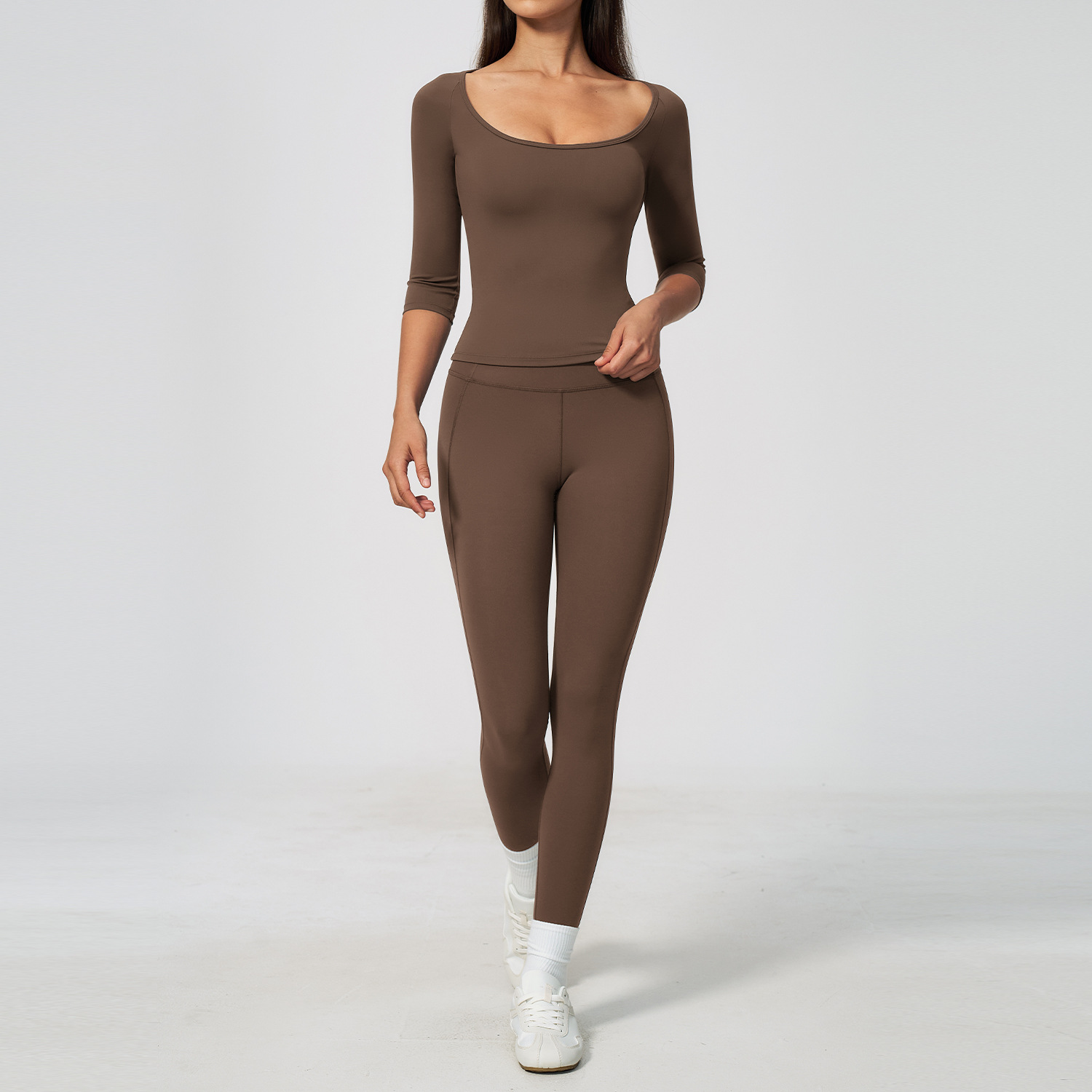 Women 2PCS Yoga Set 3/4 Sleeve - Winter Yoga Clothing recension och pris